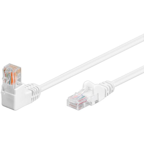 Noname Cat6 kabel, RJ45 plug straight - RJ45 plug 90° (10 METER) hvid